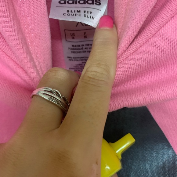 ADIDAS HOODIE PINK 2024 KIDS XL (fits adult small) - Picture 2 of 3